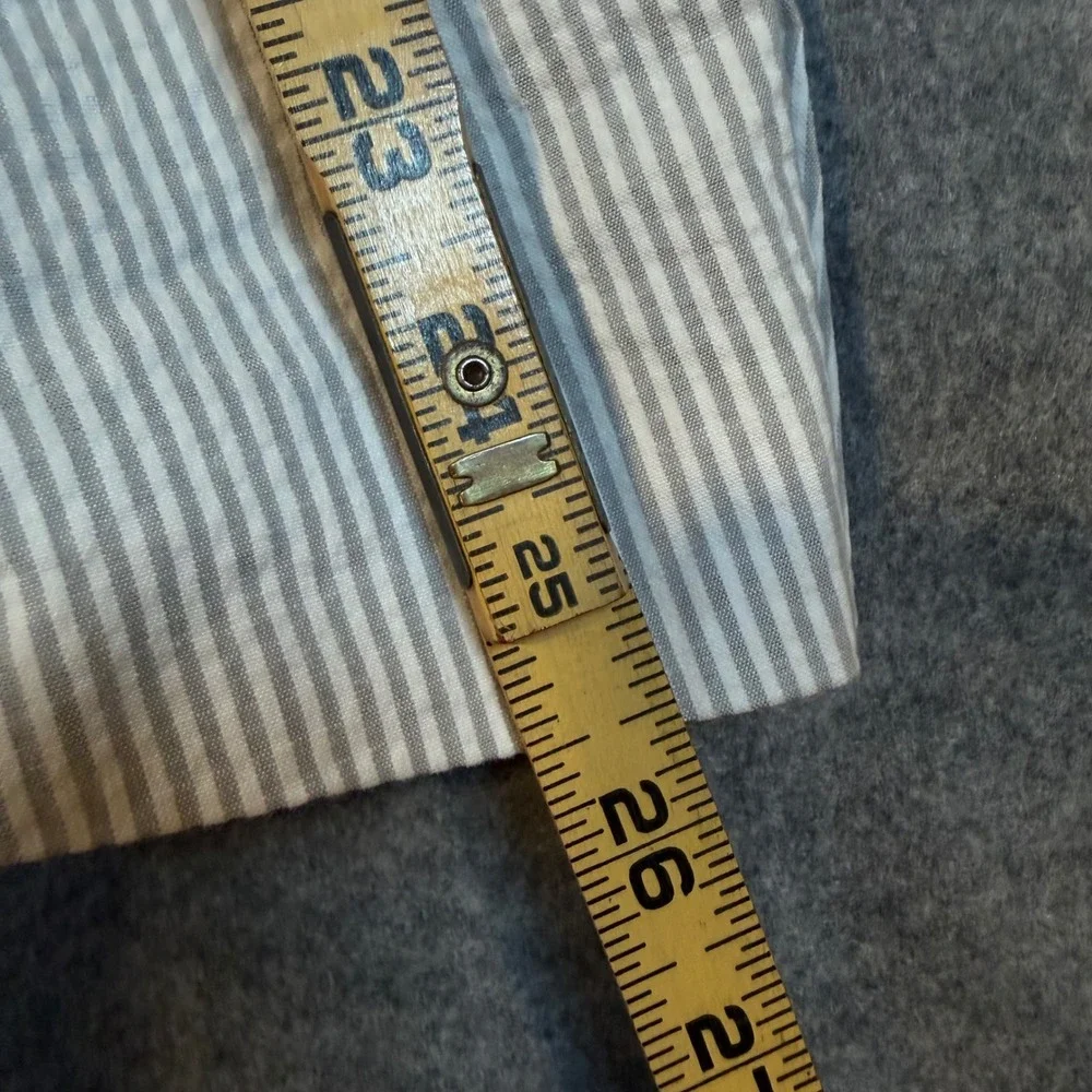 Nautica Brielle Mens 42L Blazer Grey Stripe Seersucker Modern Fit Active Stretch